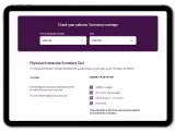 Image of physician interactive formulary tool on tablet